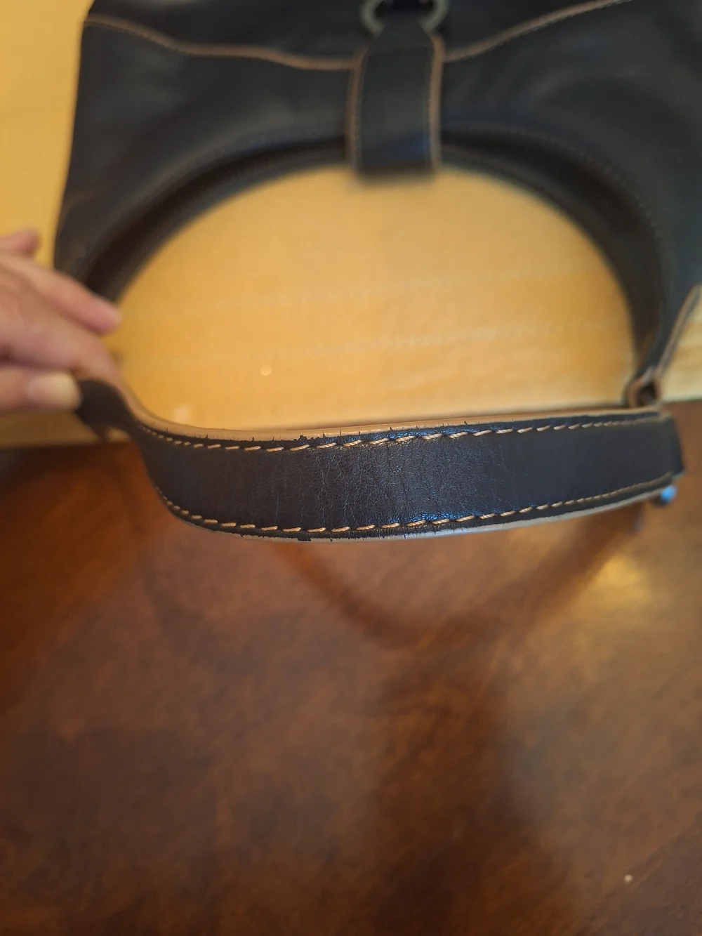 Y2K NICE!! Black Leather Hobo Bag Half Moon Shoulder Purse